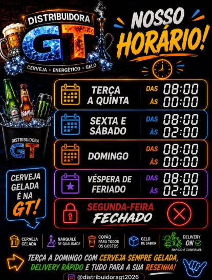 Tabela de horários da GT Distribuidora